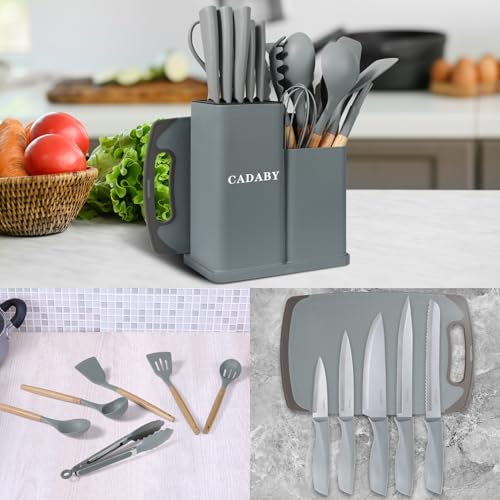 19PCS Gray Kitchen Cooking Utensils Set Kitchen Tools Set (Gray)