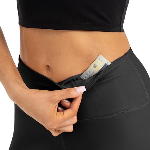 High Waist Butt Lifting Leggings for Women Buttery Soft Breathable Yoga Pants with Hidden Pocket Tummy Control Gym Black (Medium / Black)