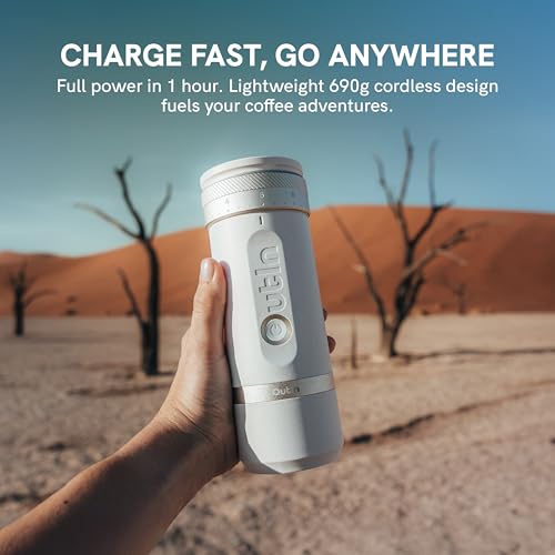 Fino Portable Electric Coffee Grinder with 28 Precise Grind Settings (Tundra Brown)