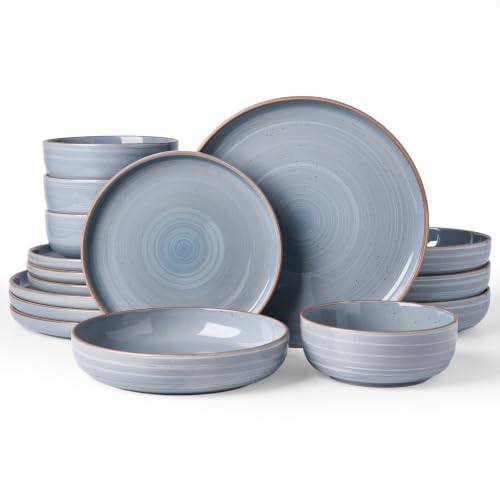 Meteor 16 Piece Dinnerware Set with Pasta Bowls (Blue Gray / Service for 4 (Include Pasta Bowls))