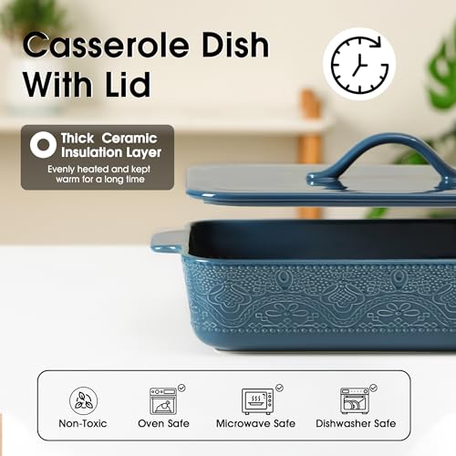 Casserole Dish with Lid (Blue)