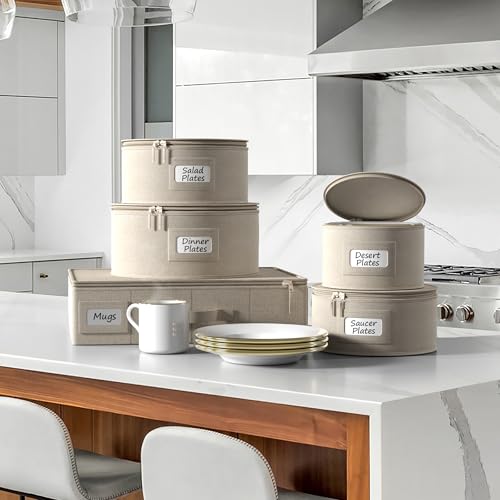 China Storage Containers (Beige / 5 Piece Dinnerware Set)
