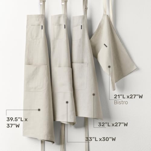 100% Linen Apron Light Natural (Light Natural / 32 X 27 Inch)