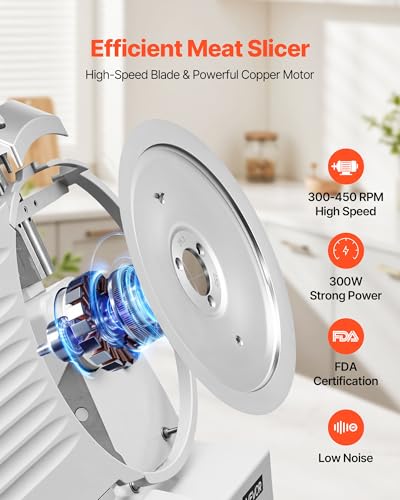 Commercial Meat Slicer 10" Electric Food Frozen Deli Slicers 300W (10 inch)