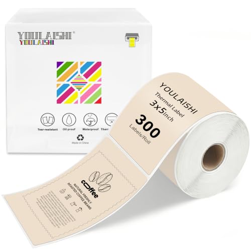 3 X 5 Inch Printable Waterproof Rectangle Color Coding Labels (Light Brown)