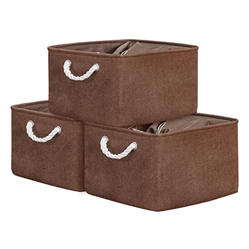 Organization and Storage Basket for Organizing (Brown / 3PCS/X Large -17.7Lx13.8Wx9.8H)