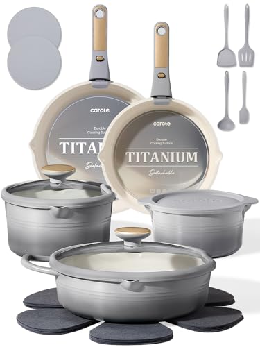 20pcs Titanium Cookware Set (Gradient Grey)
