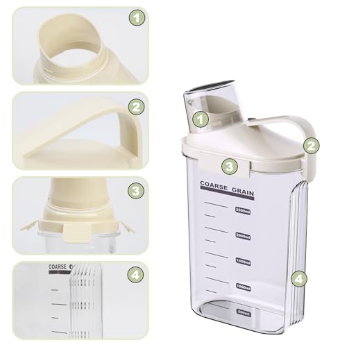 1 Piece Cereal Containers Storage (White-2.5L/4.2LBS-(1 PCS))