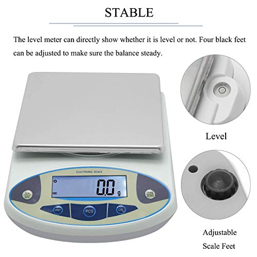 Lab Scale 15kgx0.1g Digital Precision Scale Electronic Balance Laboratory Weighing Industrial Scale Kitchen Counting Scale Scientific Scale Calibrated 110V (15kg / 0.1g)
