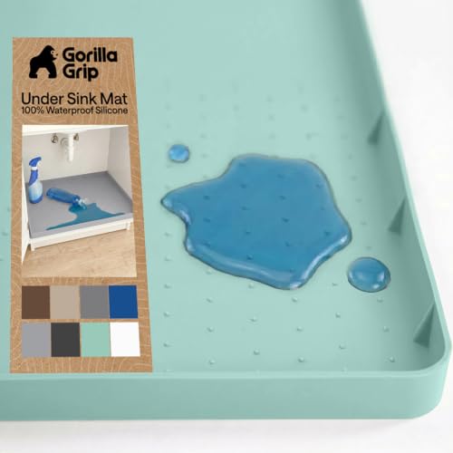 Waterproof Silicone Under Sink Mat (Mint / 31"w X 22"l)
