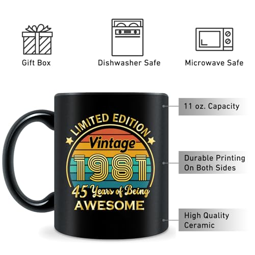 11oz 1981 Vintage Ceramic Porcelain Coffee Mug (45-1981)