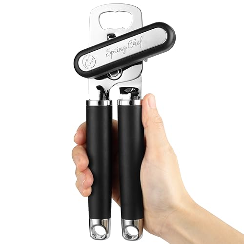 Stainless Steel Manual Can Opener with Soft Grip Handles