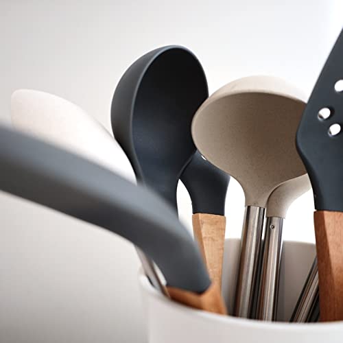 3pc Wheat Straw Spoons and Ladle Set Cooking Baking Kitchen Utensils (Cream / 3 Piece Set)