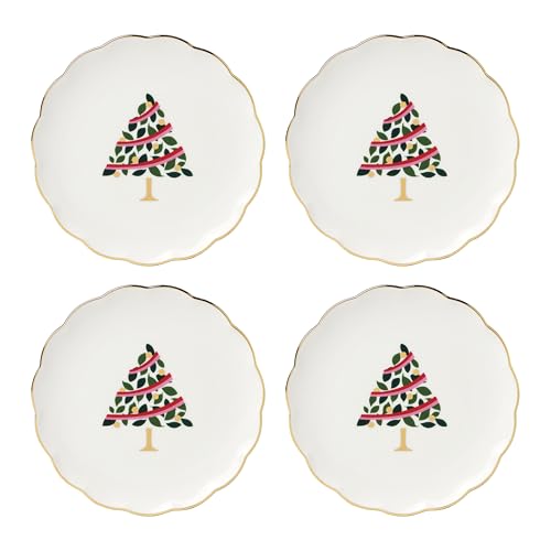 Evergreen Christmas Tidbit Plates (Scallop Tidbit Plates)