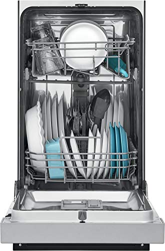 18 in. ADA Compact Front Control Dishwasher in Stainless Steel with Dual Spray Arms (Silver / Dishwasher Only)
