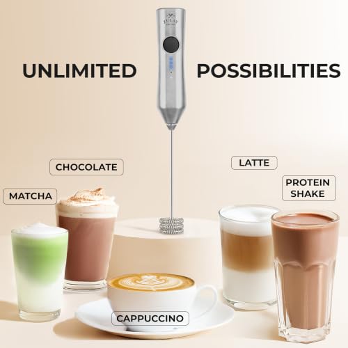 Rechargeable Milk Frother Handheld (ZK Dynamic Tornado Silver / Rechargeable Z1 Motor Max)