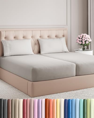 Split King Size 5 Piece Sheet Set (04 - French Grey / Split King Size)