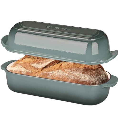 Enameled Cast Iron Loaf Pan with Lid (Slateblue)