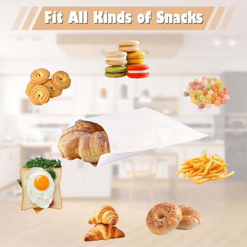 800 Pack Wax Paper Sandwich Bags for Bakery (White-800PCS / 6x7 inch)