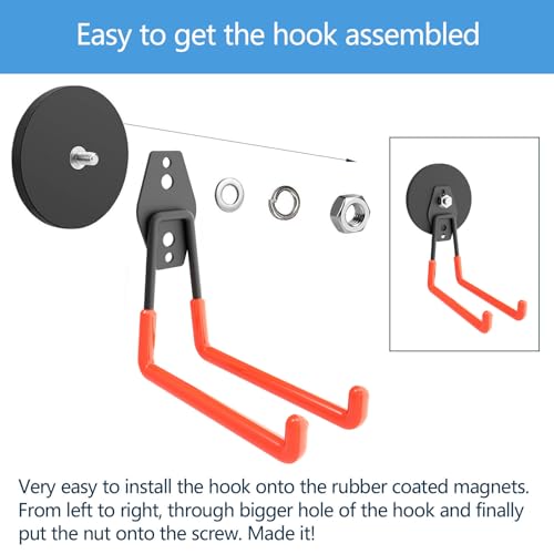 Heavy Duty Large Magnetic Hooks (Large L/4 pack 26-130lbs)