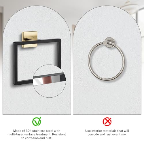 2 Piece Black Gold Towel Ring (Black&gold / 2 Pcs)