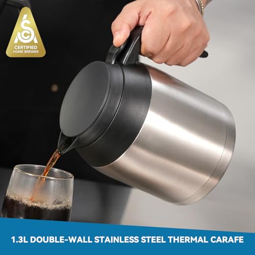 8 Cup Drip Coffee Maker Machine (Black, Silver)