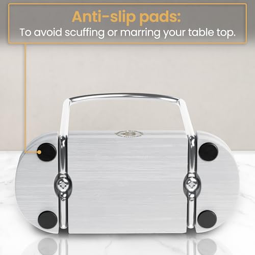 Napkin Holder for Table (Silver & White Curved)