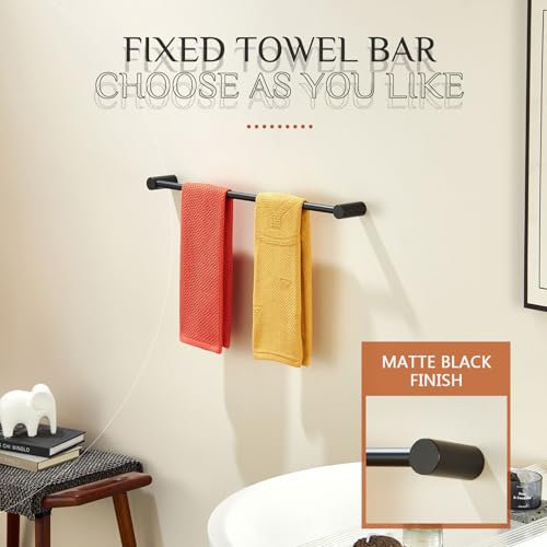 Towel Bar Black Bathroom Towel Rack Wall Mounted 24 (Matte Black / 24-Inch)
