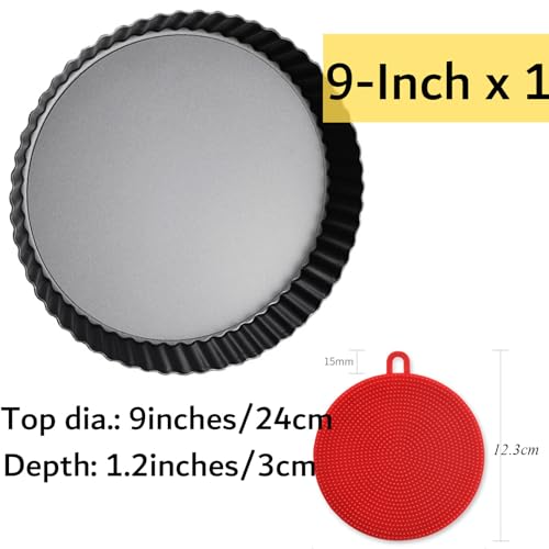 Tart Pan 9 Inch Tart Pans Removable Bottom (9.5 X 1.2 Inch)