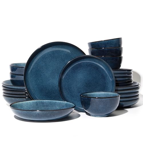 Stoneware Dinnerware Sets for 6 (Starry Blue / Set (24pcs-6))