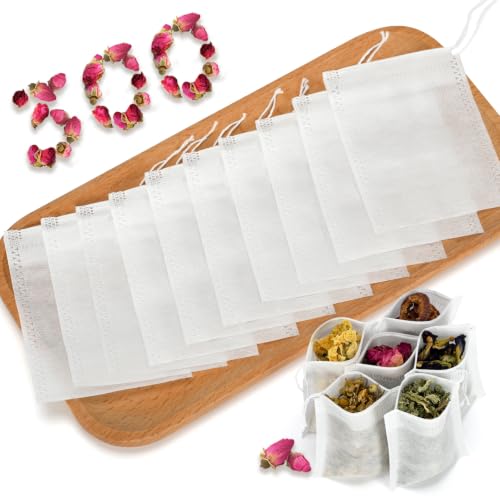 Empty Tea Bags for Loose Leaf Tea (White-300PCS)