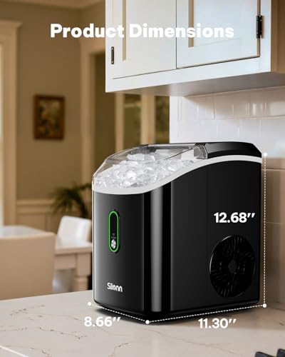 Nugget Ice Maker Countertop (Black-PRO / 33 lbs)