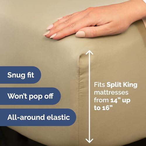 Flex Top Split Head King 4 Piece Sheet Set (13 - Beige / Split Head/Flex Top)