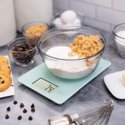Arti Glass Food Scale Digital Countertop Kitchen (Teal / 9" x 6.5" x .75")