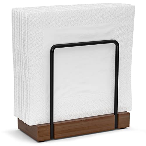 Napkin Holder for Table (Black/Brown / 5.78 x 2.51 x 5.04 inches)
