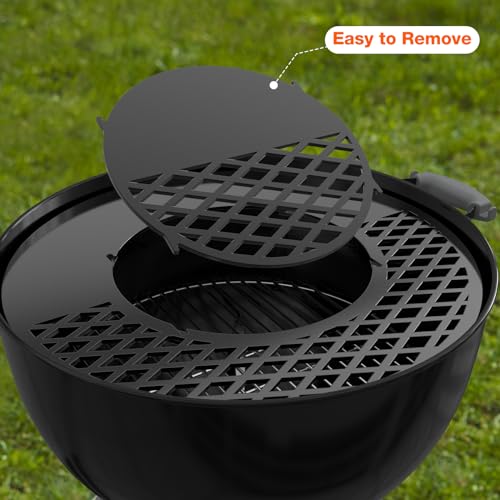 BBQ Griddle and Grate Combo Kit for Weber 22 inch Kettle Charcoal Grills (For 22" Kettle)