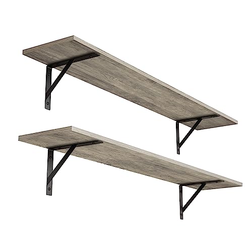 Long Wall Shelves (Grey Wash / 39.4 Inch)