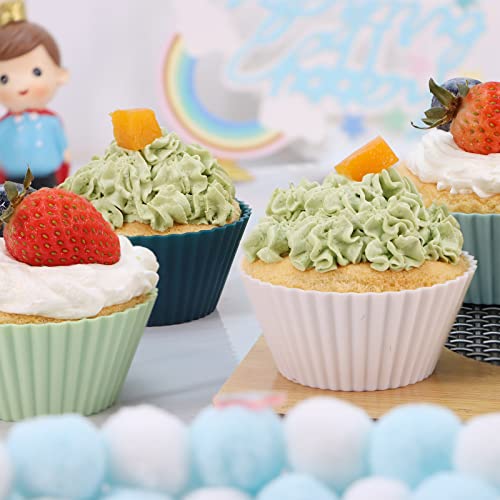 Large Silicone Baking Muffin Cups (Neutral Colors / Large)