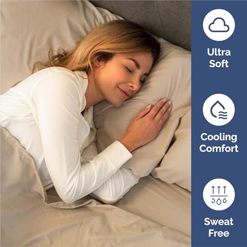 Split King Size 5 Piece Sheet Set (12 - Cream / Split King Size)