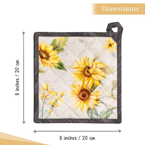 Pot Holders 100% Cotton Potholders (057 - Candice / 8" x 8" (Pot Holder Pack of 2))
