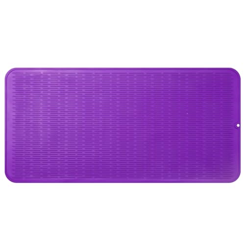 Silicone Dish Drying Mat for Multiple Usage (Purple / 36"L x 18"W)