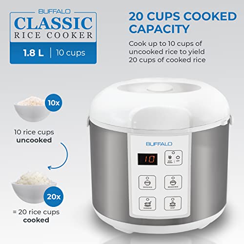 Rice Cooker Stainless Steel Inner Pot Rice Maker Large (10 Cup)