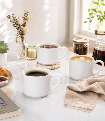 14 OZ Coffee Mugs Set of 12 (Matte White / Set of 12(14 Ounces))
