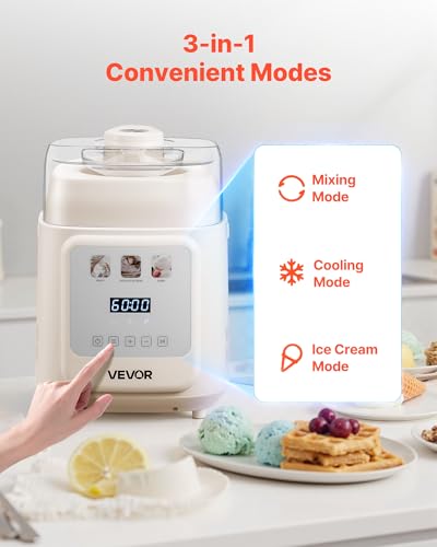 Upright Automatic Ice Cream Maker with Built (Vertical 1 Quart)