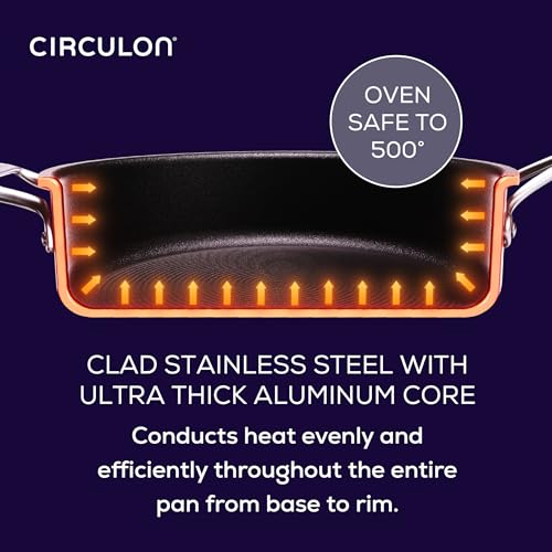 C1 Series Clad Stainless Steel with ScratchDefense Technology Cookware Nonstick Induction Frying Pan (10-Inch)