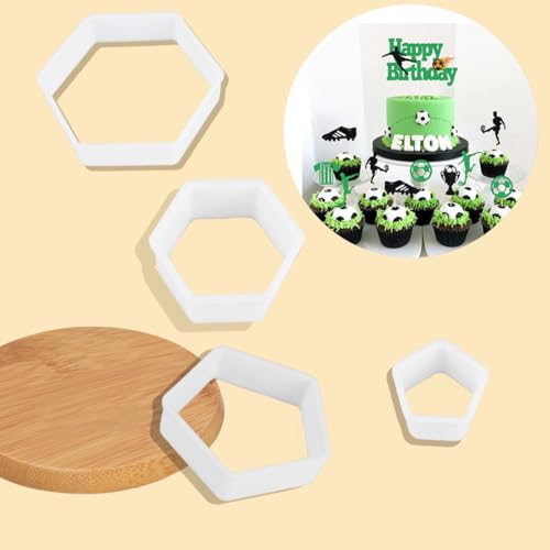 8 Pcs Soccer Ball Hexagon Cookie Cutter