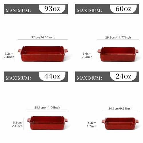 Ceramic Bakeware Set (Set of 4 / Cherry Red)