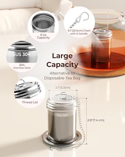 2 Pack Reinmoson Large Tea Infuser for Loose Tea & Spice Ball for Cooking (Large)