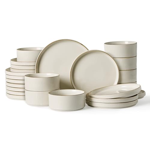 Star Stoneware Dinnerware Sets for 8 (White)