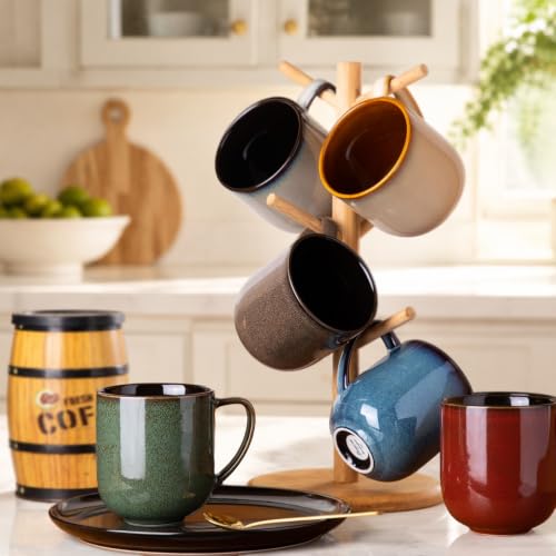 Ceramic Coffee Mugs Set of 6 (reactive glaze-Mixing / set of 6)